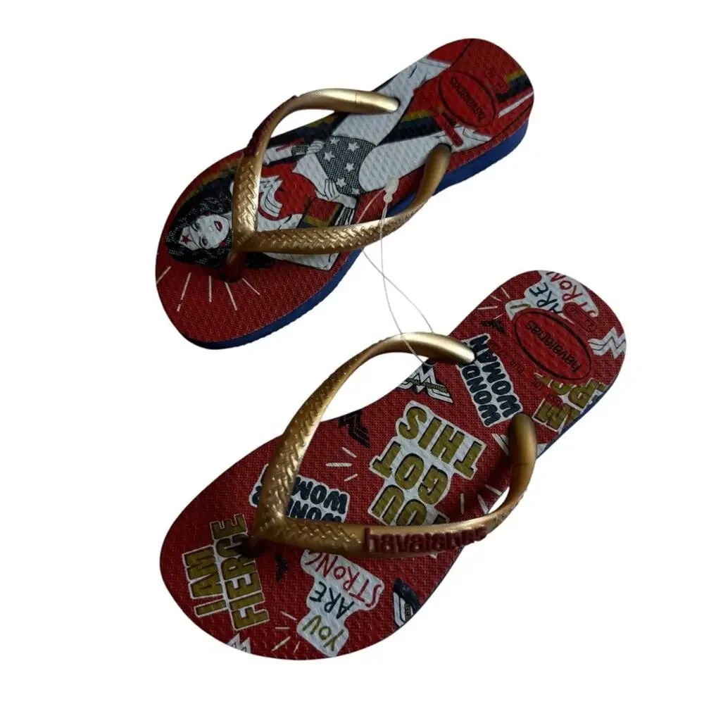 Havaianas Kids Wonder Woman Flip Flops Sandals Superhero Character‎ Girls 10C